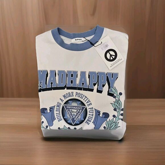 Madhappy Alumni Ringer Tee In Building A More Positive Future T-shirt Small - Picture 3 of 4